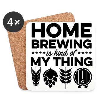 Homebrewing Is The New Sexy Brewery Malt Hop Craft - Untersetzer (4er-Set) - Weiß - Vorne