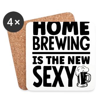 Homebrewing Is The New Sexy Brewery Malt Hop Craft - Untersetzer (4er-Set) - Weiß - Vorne