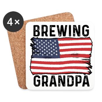 Grandpa Graphic Homebrewing Winemaking Brewery Cra - Untersetzer (4er-Set) - Weiß - Vorne