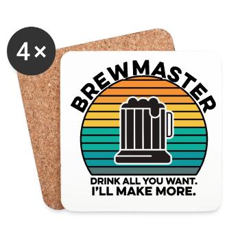 Brewmaster Graphic Homebrewing Winemaking Brewery - Untersetzer (4er-Set) - Weiß - Vorne
