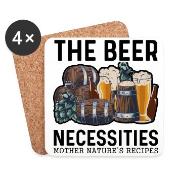 The Beer Necessities Mother Natures Recipes Homebr - Untersetzer (4er-Set) - Weiß - Vorne