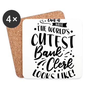 This Is What The World's Cutest Bank Clerk Looks L - Untersetzer (4er-Set) - Weiß - Vorne