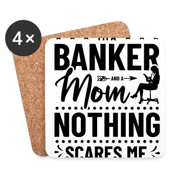 I'm A Banker And A Mom Nothing Scares Me Banker Fi - Untersetzer (4er-Set) - Weiß - Vorne