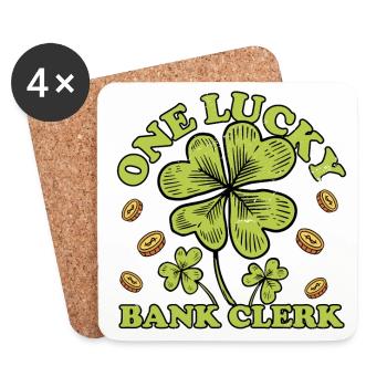 One Lucky Bank Clerk Finance Banker Bookkeeper Cas - Untersetzer (4er-Set) - Weiß - Vorne