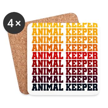 Retro Graphic Animal Keeper Zoo Keeper Animal Love - Untersetzer (4er-Set) - Weiß - Vorne