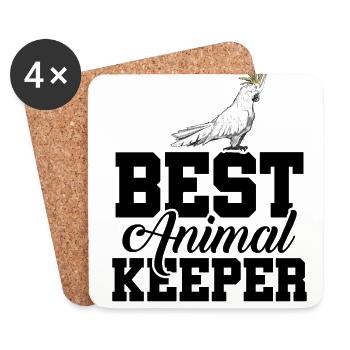 Best Animal Keeper Graphic Animal Lover Zoo Keeper - Untersetzer (4er-Set) - Weiß - Vorne