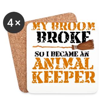 My Broom Broke So I Became An Animal Keeper Animal - Untersetzer (4er-Set) - Weiß - Vorne
