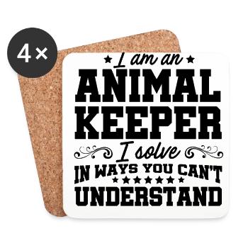 I'm An Animal Keeper I Solve Problems Zoo Keeper Z - Untersetzer (4er-Set) - Weiß - Vorne