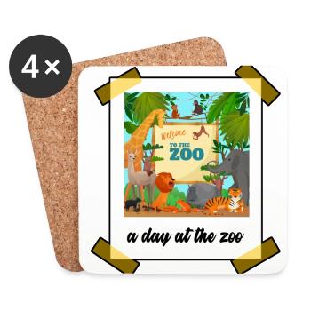 A Day At The Zoo Animal Lover Zoo Keeper Animal Ke - Untersetzer (4er-Set) - Weiß - Vorne