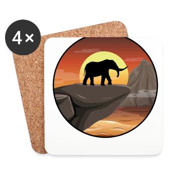 Retro Graphic Animal Keeper Zoo Keeper Animal Love - Untersetzer (4er-Set) - Weiß - Vorne