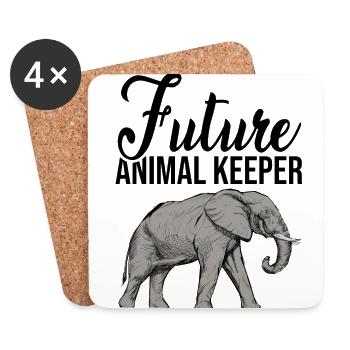 Future Animal Keeper Animal Lover Zoo Keeper Zoolo - Untersetzer (4er-Set) - Weiß - Vorne