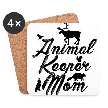 Animal Keeper Mom Zoo Keeper Animal Lover Zoologis - Untersetzer (4er-Set) - Weiß - Vorne
