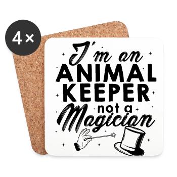 I'm An Animal Keeper Not A Magician Animal Lover Z - Untersetzer (4er-Set) - Weiß - Vorne