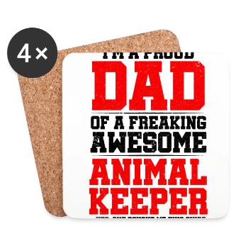 Im A Proud Dad Of A Freaking Awesome Animal Keeper - Untersetzer (4er-Set) - Weiß - Vorne