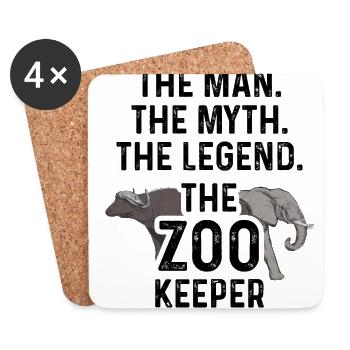 The Man The Myth The Zoo Keeper Animal Lover Zooke - Untersetzer (4er-Set) - Weiß - Vorne