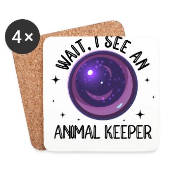 Wait I See An Animal Keeper Animal Lover Zookeeper - Untersetzer (4er-Set) - Weiß - Vorne