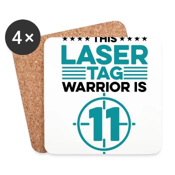 This Lasertag Warrior Is 11 Lasertag Player Laserg - Untersetzer (4er-Set) - Weiß - Vorne