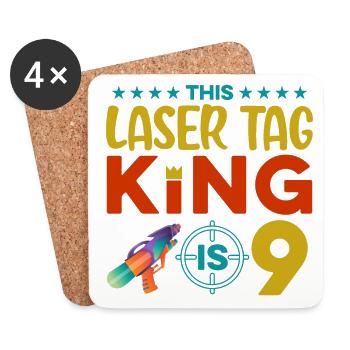 This Laser Tag King Is 9 Lasergame Lasertag Player - Untersetzer (4er-Set) - Weiß - Vorne