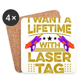 I Want A Lifetime With Lasertag Lasertag Player La - Untersetzer (4er-Set) - Weiß - Vorne