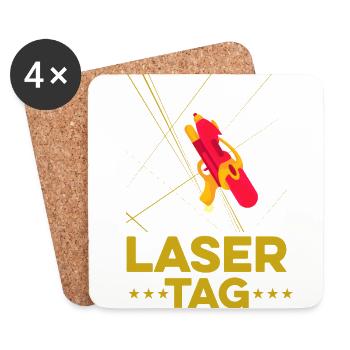 Retro Graphic Lasertag Player Lasertag Phaser Lase - Untersetzer (4er-Set) - Weiß - Vorne