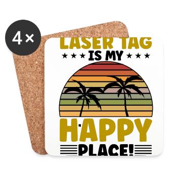 Laser Tag Is My Happy Place Lasertag Player Laserg - Untersetzer (4er-Set) - Weiß - Vorne
