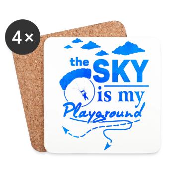 The Sky Is My Playground Paragliding Paraglider Pa - Untersetzer (4er-Set) - Weiß - Vorne