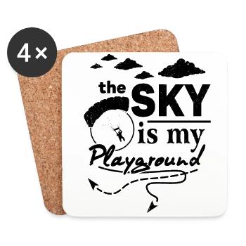 The Sky Is My Playground Paragliding Paraglider Pa - Untersetzer (4er-Set) - Weiß - Vorne
