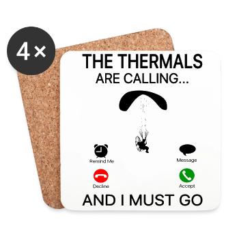 The Thermals Are Calling And I Must Go Paragliding - Untersetzer (4er-Set) - Weiß - Vorne