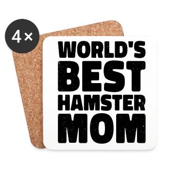 World's Best Hamster Mom Animal Owner Pet Lover Ro - Untersetzer (4er-Set) - Weiß - Vorne
