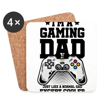 I'm A Gaming Dad Just Like A Normal Dad Except Coo - Untersetzer (4er-Set) - Weiß - Vorne