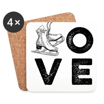 Love Graphic Ice Skating Figure Skater Ice Skater - Untersetzer (4er-Set) - Weiß - Vorne