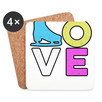 Love Graphic Ice Skating Figure Skater Ice Skater - Untersetzer (4er-Set) - Weiß - Vorne