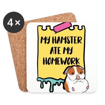 Sorry My Hamster Ate My Homework Hamster Owner Pet - Untersetzer (4er-Set) - Weiß - Vorne
