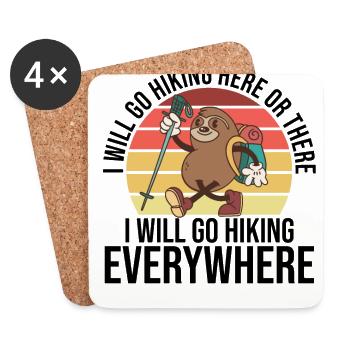 I Will Go Hiking Here Or There I Will Go Hiking Ev - Untersetzer (4er-Set) - Weiß - Vorne