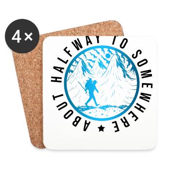 Halfway To Somewhere About Hiking Trekking Hiker N - Untersetzer (4er-Set) - Weiß - Vorne