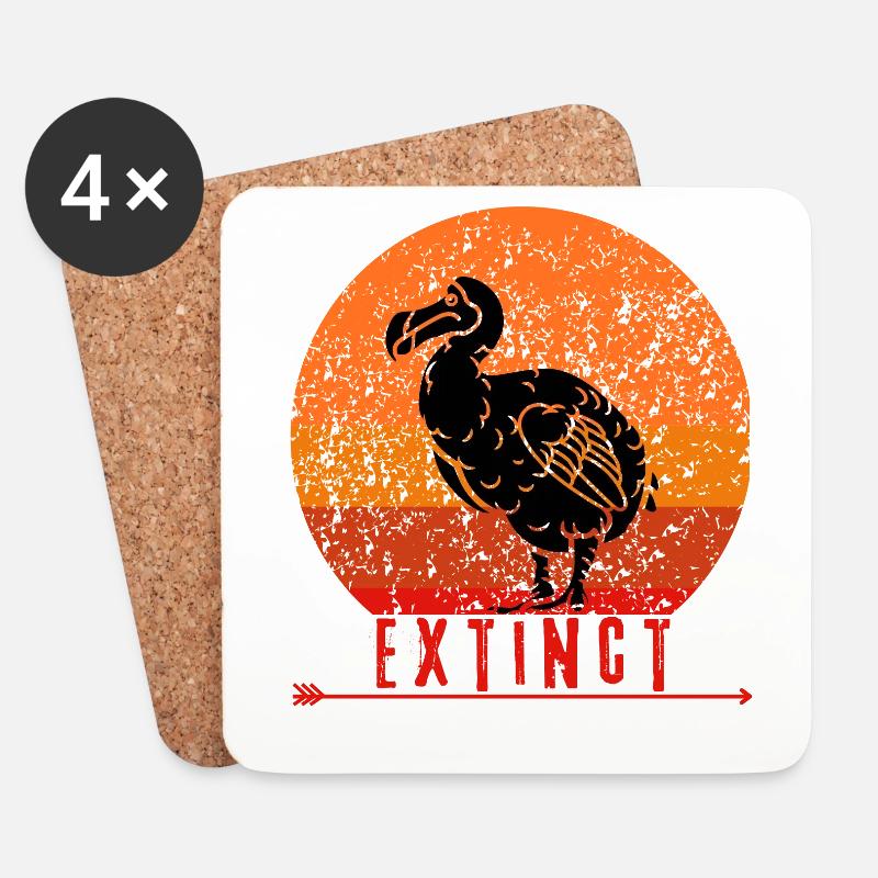 EXTINCT - Dodo - Paläontologie - Fossil - History - Untersetzer (4er-Set) - Weiß
