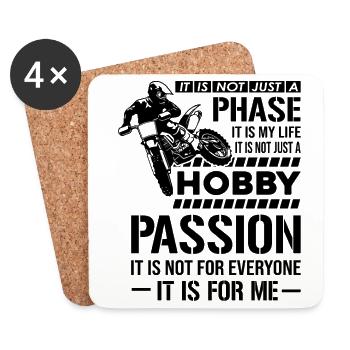 It's Not Just A Phase It's A Life Hobby Dirt Biker - Untersetzer (4er-Set) - Weiß - Vorne