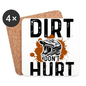 Dirt Don't Hurt Motorcycle Motocross Dirt Bike Rid - Untersetzer (4er-Set) - Weiß - Vorne