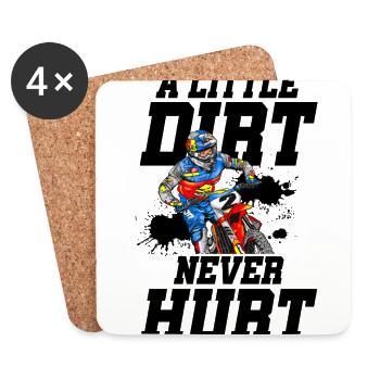 A Little Dirt Never Hurt Motocross Motorcycle Dirt - Untersetzer (4er-Set) - Weiß - Vorne