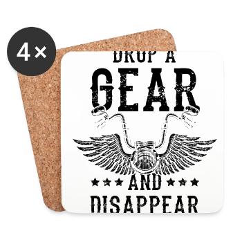 Drop A Gear And Dissapear Motorcycle Rider Motorbi - Untersetzer (4er-Set) - Weiß - Vorne