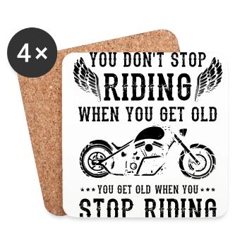 You Don't Stop Riding When You Get Old Motorcyclis - Untersetzer (4er-Set) - Weiß - Vorne