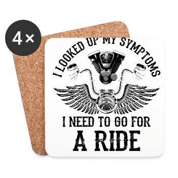 I Looked My Symptoms I Need To Go For A Ride Biker - Untersetzer (4er-Set) - Weiß - Vorne