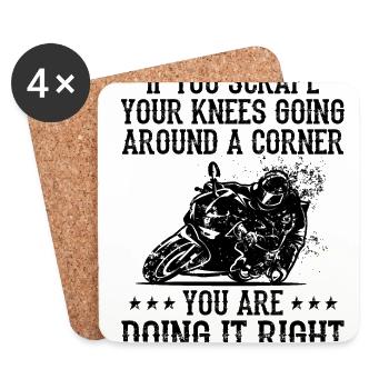If You Scrape Your Knees Going Around A Corner Mot - Untersetzer (4er-Set) - Weiß - Vorne