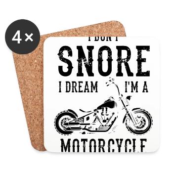 I Don't Snore I Dream I'm A Motorcycle Biker Motor - Untersetzer (4er-Set) - Weiß - Vorne