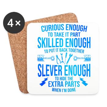 Corious Enough To Take It Part Skilled Enough Mech - Untersetzer (4er-Set) - Weiß - Vorne