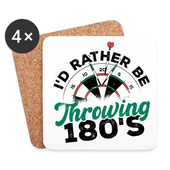 I'd Rather Be Throwing Darts And Board Dartplayer - Coasters (set of 4) - white - Front