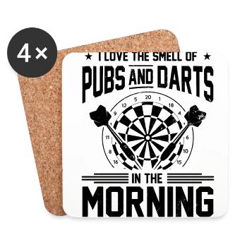 I Love The Smell Of Pubs And Darts In The Morning - Coasters (set of 4) - white - Front