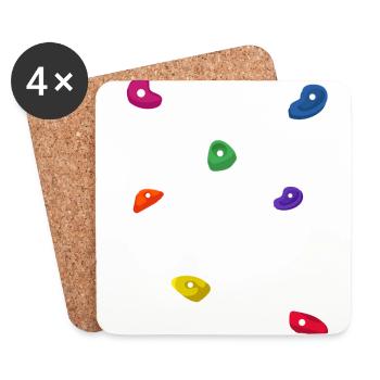 Retro Graphic Climbing Bouldering Rock Climber Mou - Coasters (set of 4) - white - Front