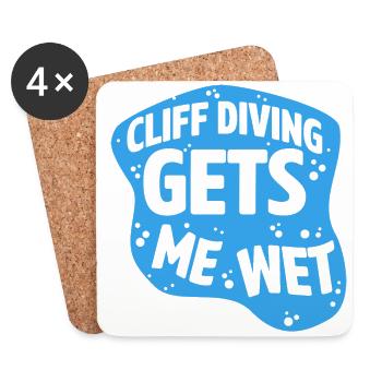 Cliff Diving Gets Me Wet Cliff Diver Base Jumping - Coasters (set of 4) - white - Front