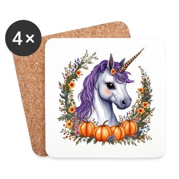 Poney d’Halloween - Dessous de verre (lot de 4) - blanc - Devant